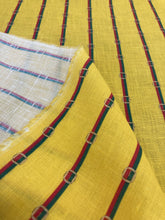 Lade das Bild in den Galerie-Viewer, Lino giallo con le cinture rosso verde: 32€/m
