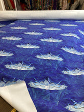 Lade das Bild in den Galerie-Viewer, Lycra blu con nuvole : 25€/m
